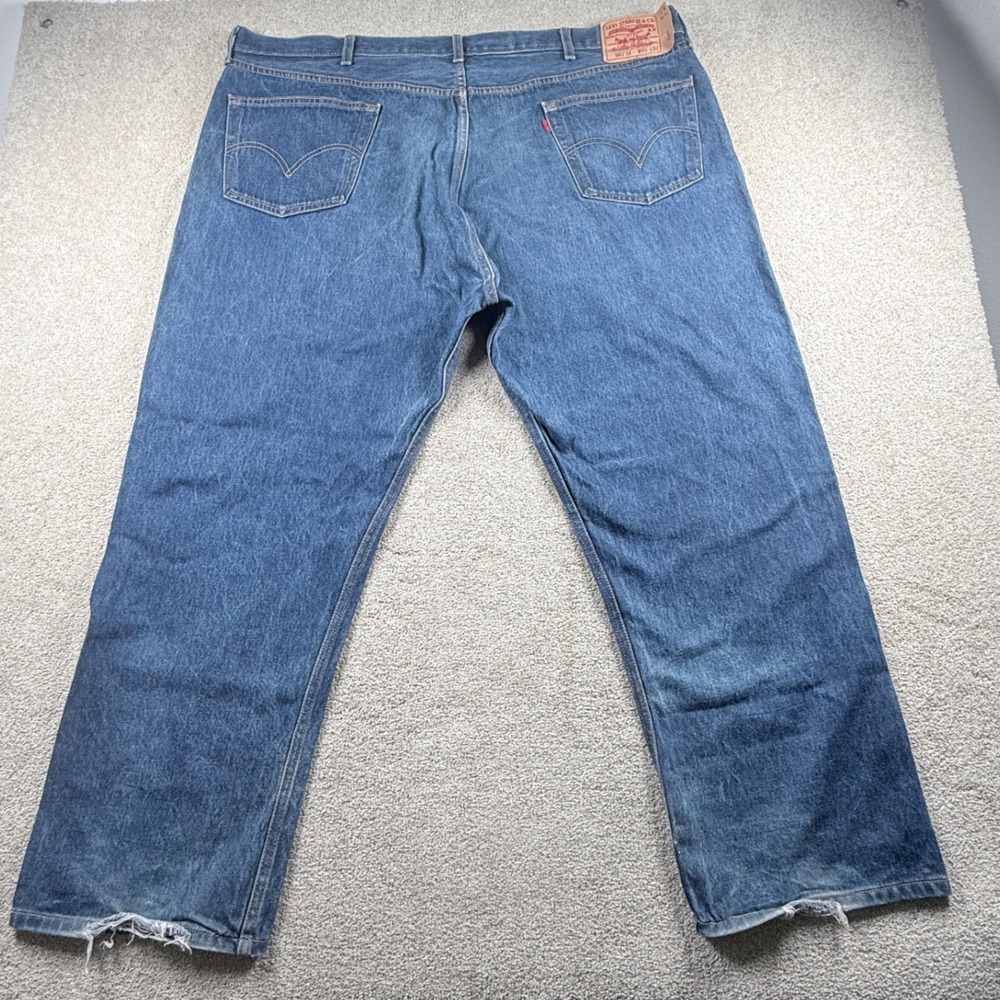 Levi's 501XX Original Fit Jeans Mens 48x29.5 Blue Fair Straight Button Fly 501 - Picture 4 of 13